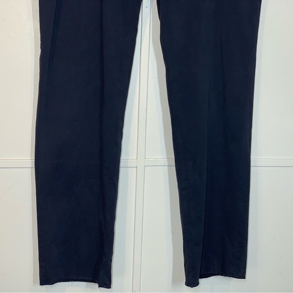 NORDSTROM Trim Straight Leg Stretch Flat Front Chino Trousers in Black - Picture 4 of 11